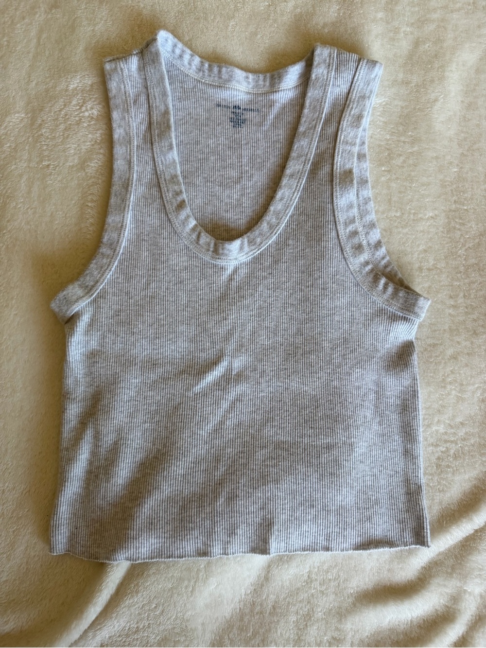 Brandy Melville Light Gray Ribbed Tank Top